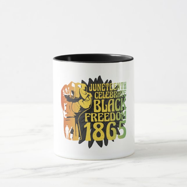 Juneteenth (19.6.1865) Black Freedom Day Sunflower Mug (Center)