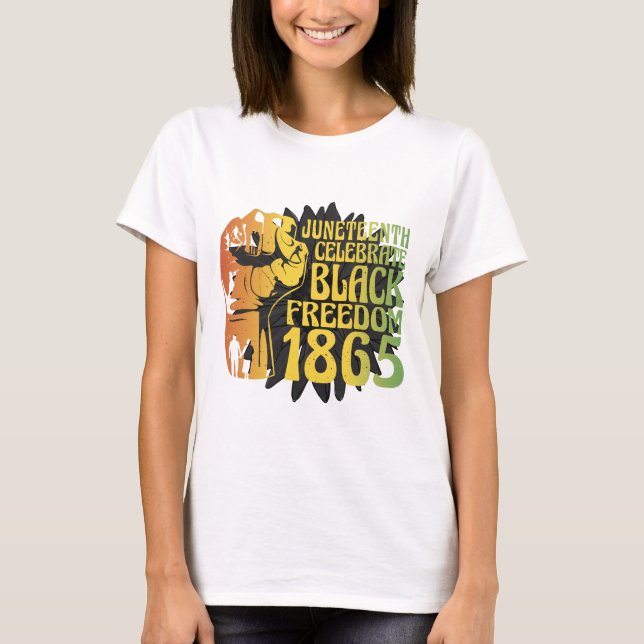 Juneteenth (19.6.1865) Black Freedom Day Sunflower T-Shirt (Front)