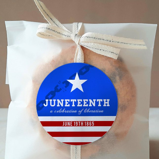 Juneteenth a Celebration of Liberation Classic Round Sticker (Creator Uploaded)