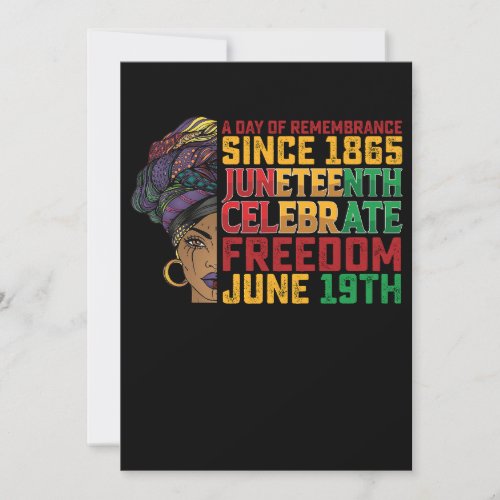 Juneteenth A Day Of Remembrance Black Freedom Invitation