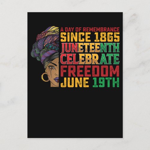 Juneteenth A Day Of Remembrance Black Freedom Invitation Postcard