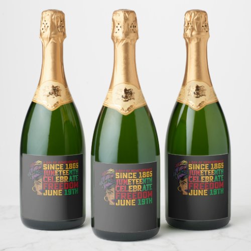 Juneteenth A Day Of Remembrance Black Freedom Sparkling Wine Label