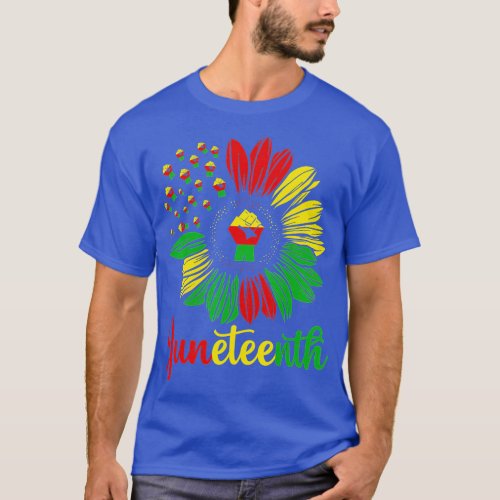 Juneteenth Accentors Sunflower African American Bl T_Shirt