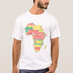 Juneteenth Africa Map Words June 19th 1865 Men Wom T-Shirt