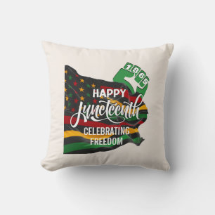 JUNETEENTH African American Flag Throw Pillow