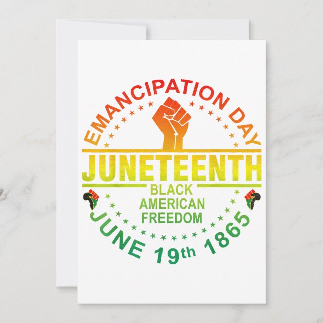 Juneteenth African American Freedom Black 1865 Invitation (Front)