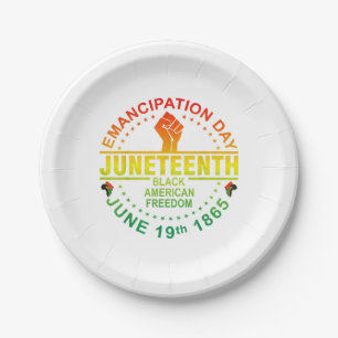 Juneteenth African American Freedom Black 1865 Paper Plates