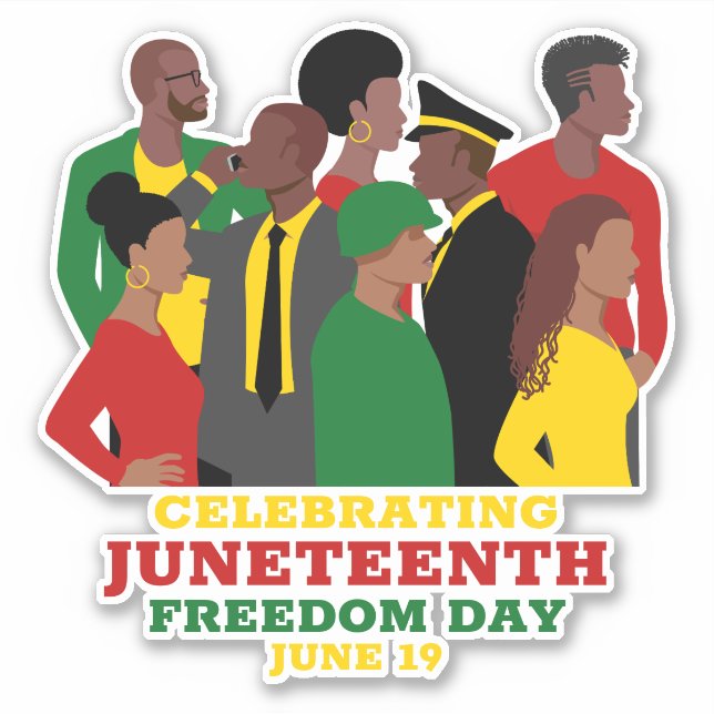 Juneteenth | African American Freedom Day Cutting Sticker (Front)