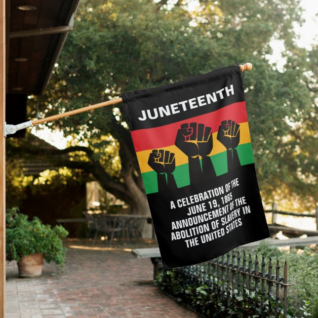 Juneteenth African American pride black freedom House Flag (In SItu)
