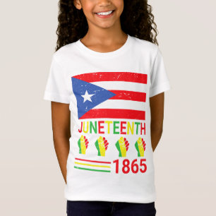Juneteenth African American Puerto Rican Flag Blac T-Shirt