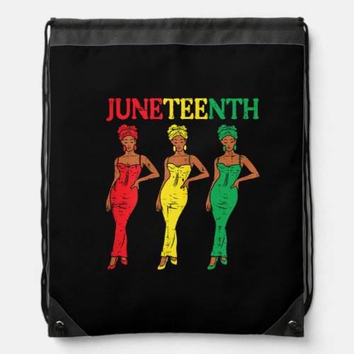 Juneteenth African American Sisters Black History  Drawstring Bag
