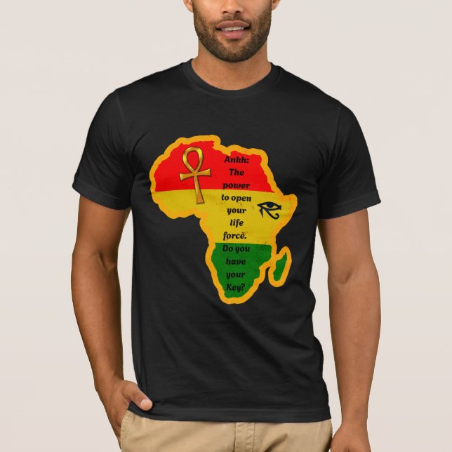 Juneteenth African Ankh Power Quote T-Shirt (Front)