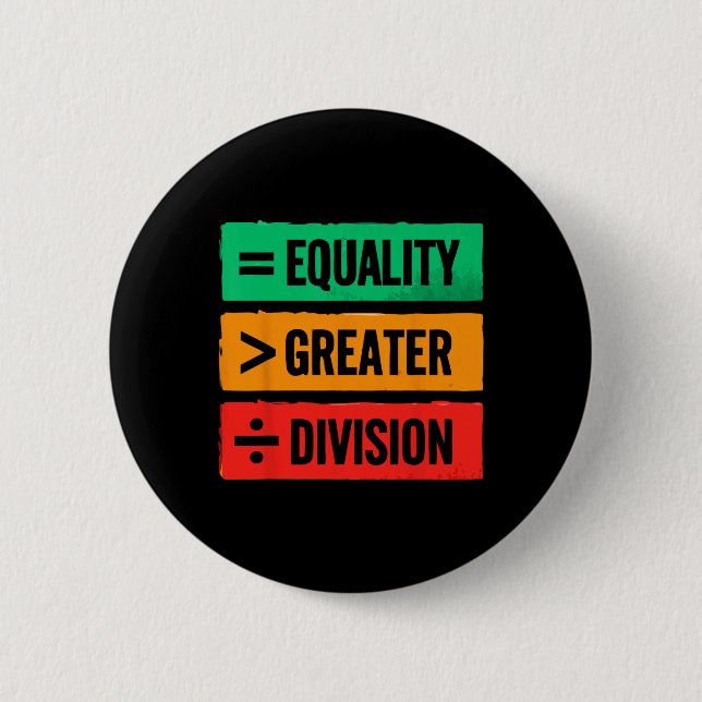 Juneteenth Afro 2025 Equality Is Greater Than Divi Button (Front)