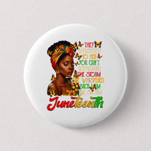 Juneteenth Afro American Black Women Black History Button
