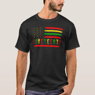 Juneteenth Afro American Flag Melanin Black Pride T-Shirt