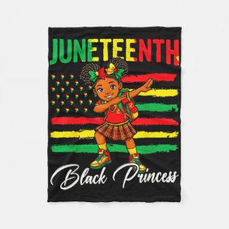 Juneteenth afro girl dabbing black princess kids fleece blanket