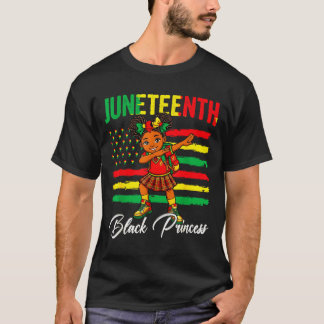 Juneteenth afro girl dabbing black princess kids T-Shirt