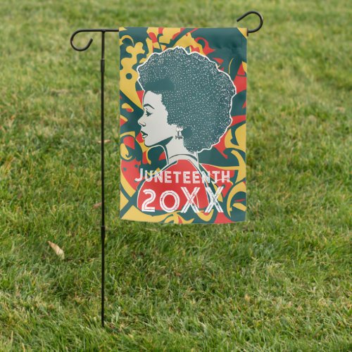 Juneteenth Afro Hair Women 1865 Emancipation Pop Garden Flag