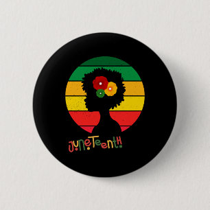 Juneteenth Afro Queen I Am Black History Proud Button