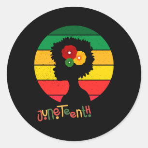 Juneteenth Afro Queen I Am Black History Proud Classic Round Sticker