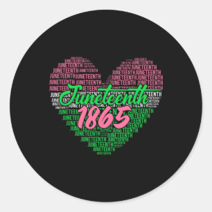 Juneteenth Aka Love Heart Classic Round Sticker