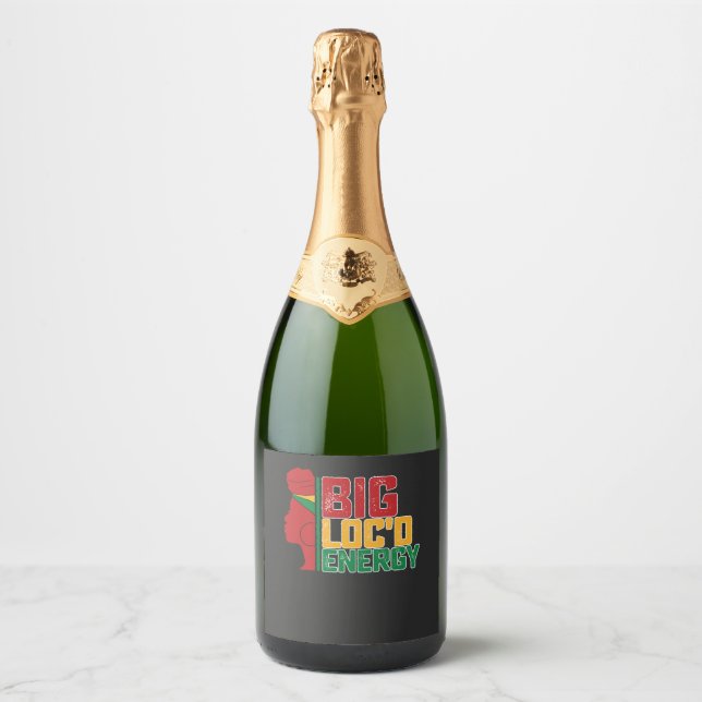 Juneteenth Big Loc'd Energy Black Freedom Sparkling Wine Label (Front)