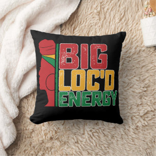Juneteenth Big Loc'd Energy Black Freedom Throw Pillow