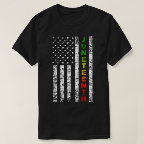 Juneteenth Black African American US Flag T_Shirt