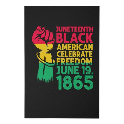 Juneteenth Black American Celebrate Freedom June Faux Canvas Print