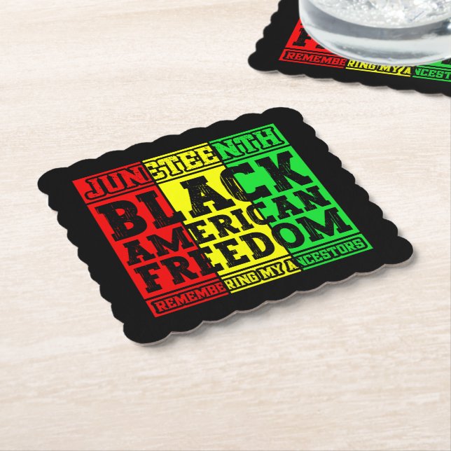 Juneteenth Black American Freedom Remembering Cool Paper Coaster (Angled)