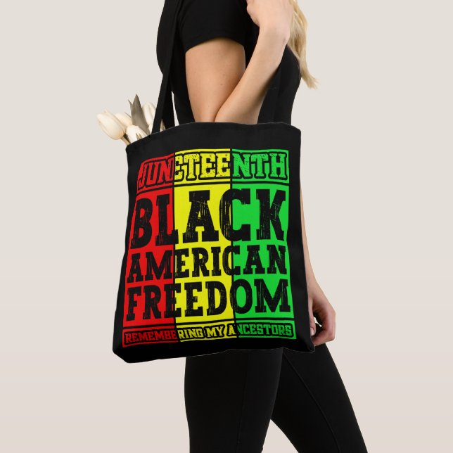 Juneteenth Black American Freedom Remembering Cool Tote Bag (Close Up)