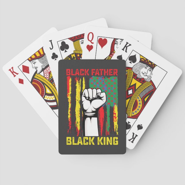 Juneteenth Black Father Day Dad King Celebrating F Poker Cards (Back)