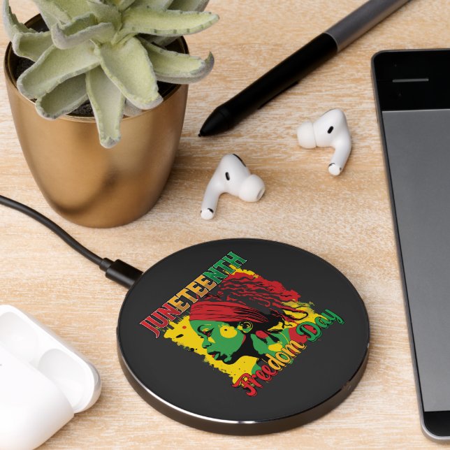 Juneteenth Black Freedom Day 1865 Loc Wireless Charger (Desk 2)