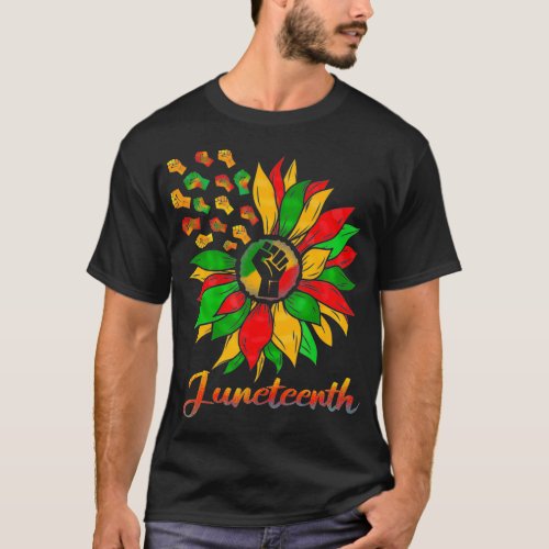 Juneteenth Black History African American Sunflowe T_Shirt