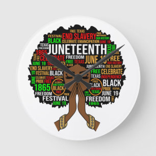 Juneteenth, black history month, kwanza, melanin, round clock