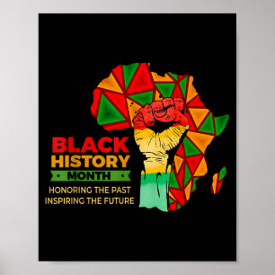 Juneteenth black history month pride fist girls poster
