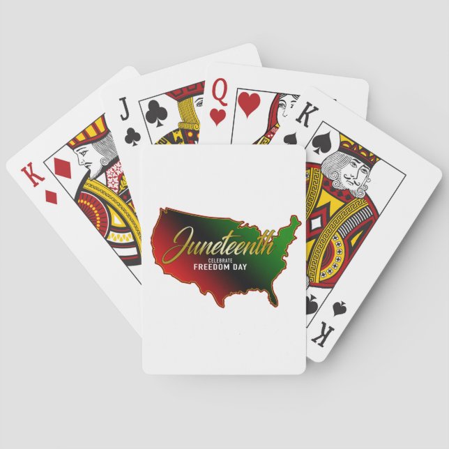 Juneteenth Black Independence Day Poker Cards (Back)