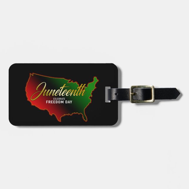 Juneteenth Black Independence Luggage Tag (Front Horizontal)