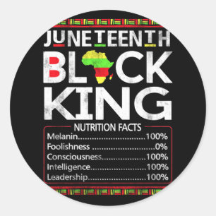 Juneteenth Black King Melanin Dad Fathers Day Classic Round Sticker