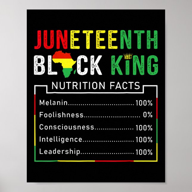 Juneteenth Black King Melanin Fathers Day Men Boys Poster (Front)