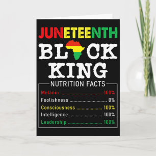 Juneteenth Black King Nutrition Facts Father's Day Card
