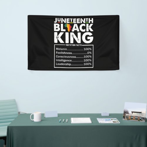 Juneteenth Black King Nutritional Facts Melanin  Banner