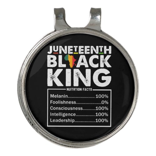 Juneteenth Black King Nutritional Facts Melanin  Golf Hat Clip
