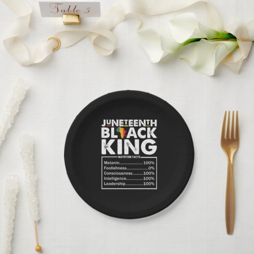 Juneteenth Black King Nutritional Facts Melanin  Paper Plates