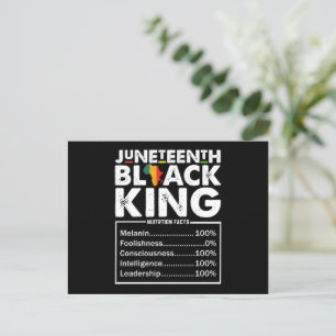Juneteenth Black King Nutritional Facts Melanin Postcard
