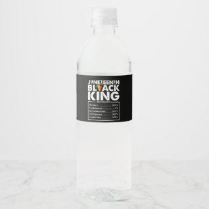 Juneteenth Black King Nutritional Facts Melanin Water Bottle Label