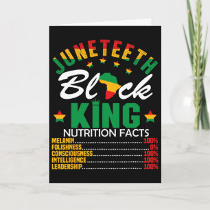 Juneteenth Black King Nutritional Facts Pride Afri Card
