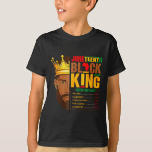 Juneteenth Black King Nutritional Facts Pride Afri T-Shirt