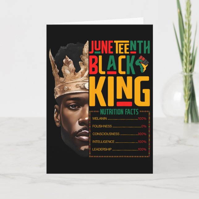Juneteenth Black King Pride African Nutritional Fa Card (Front)