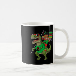 Juneteenth Black King Riding T Rex Dino Funny Boys Coffee Mug